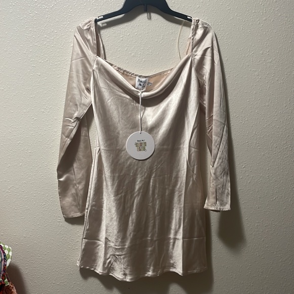 Princess Polly Star Power Mini Dress in Champagne - Picture 2 of 6